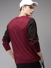 Load image into Gallery viewer, maroon and blue full sleeve mens tee shirt