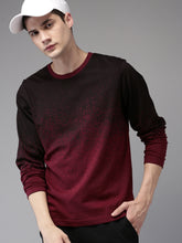Load image into Gallery viewer, maroon and blue full sleeve mens tee shirt