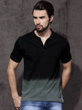 Load image into Gallery viewer, Black Blue half sleeve men's polo tee-shirt