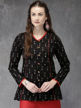 Load image into Gallery viewer, Anouk-Women-Black-Printed-Tailored-Jacket