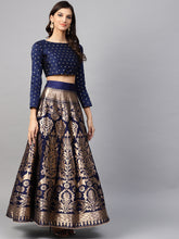 Load image into Gallery viewer, Inddus-Women-Blue-Lehenga-Choli