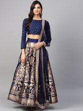 Load image into Gallery viewer, Inddus-Women-Blue-Lehenga-Choli