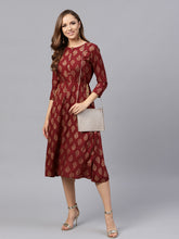 Load image into Gallery viewer, Maroon-Women-Dresses