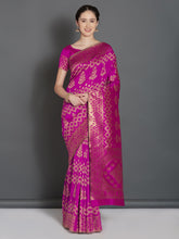 Load image into Gallery viewer, Mitera-Magenta-Silk-Blend-Party-wear-Kanjeewaram-Saree-with-Unstitched-Blouse