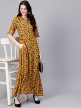 Load image into Gallery viewer, Musterd-Yellow-Red-Print-Women-Dress