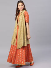 Load image into Gallery viewer, Orange-Printed-Ready-to-Wear-Lehenga-with-Blouse