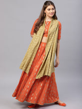 Load image into Gallery viewer, Orange-Printed-Ready-to-Wear-Lehenga-with-Blouse