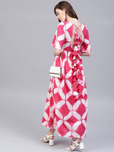 Load image into Gallery viewer, Pink-White-Print-Women-Dresses