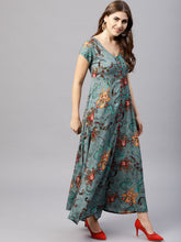 Load image into Gallery viewer, Women-Grey-Printed-Maxi-Dress