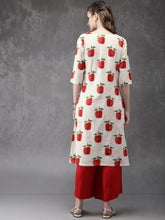 Load image into Gallery viewer, Women-Off-White--Red-Printed-Kurta-with-Palazzos