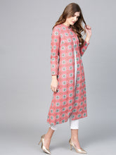 Load image into Gallery viewer, Women-Pink-Printed-Open-Front-Jacket