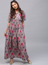 Load image into Gallery viewer, Women-Taupe-Printed-Maxi-Dress