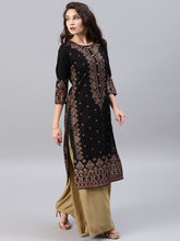 Load image into Gallery viewer, Women Black Toned Printed Kurta
