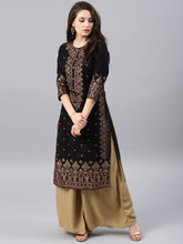 Load image into Gallery viewer, Women Black Toned Printed Kurta