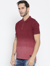 Load image into Gallery viewer, maroon shaded polo tee-shirt