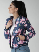 Load image into Gallery viewer, ane-Women-Blue-Printed-Bomber