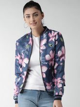 Load image into Gallery viewer, ane-Women-Blue-Printed-Bomber