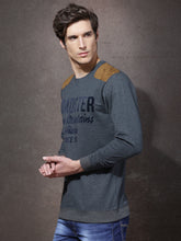 Load image into Gallery viewer, Grey blue full sleeve men's tee-shirt