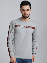 Load image into Gallery viewer, Grey maroon printed mens full sleeve tee-shirt