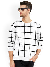 Load image into Gallery viewer, White with black cross full sleeve men's tee shirt