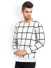 Load image into Gallery viewer, White with black cross full sleeve men's tee shirt