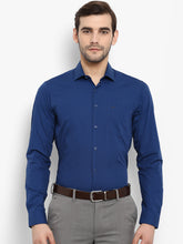Load image into Gallery viewer, blue formal shirt for men