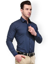 Load image into Gallery viewer, blue formal shirt for men