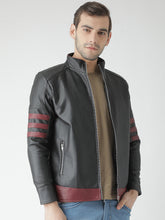 Load image into Gallery viewer, Black leather jacket for men