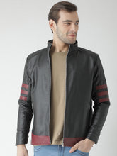 Load image into Gallery viewer, Black leather jacket for men