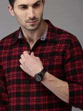 Load image into Gallery viewer, Casual red shirt with black cross.