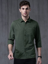 Load image into Gallery viewer, Green cotton casual shirt for men