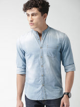Load image into Gallery viewer, Light blue denim shirt for men