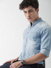 Load image into Gallery viewer, Light blue denim shirt for men