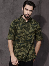 Load image into Gallery viewer, Army print casual shirt.