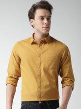 Load image into Gallery viewer, Solid yellow shirt for men