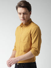 Load image into Gallery viewer, Solid yellow shirt for men